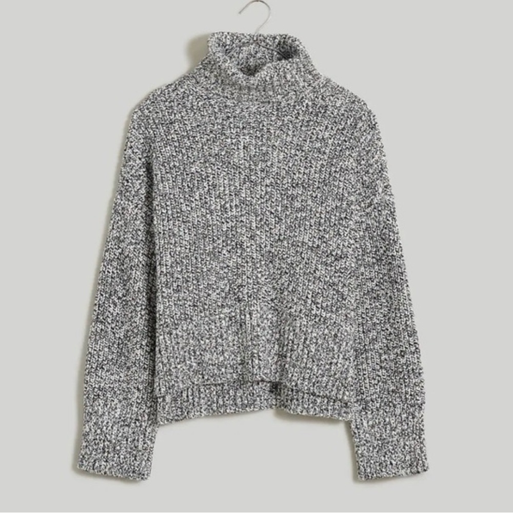 Madewell Black and White Turtleneck Sweater